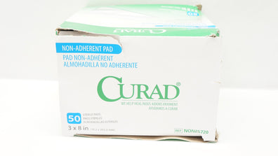 Medline NON25720 Curad Non-Adherent Sterile Pads 3 x 8 inch - Box of 50